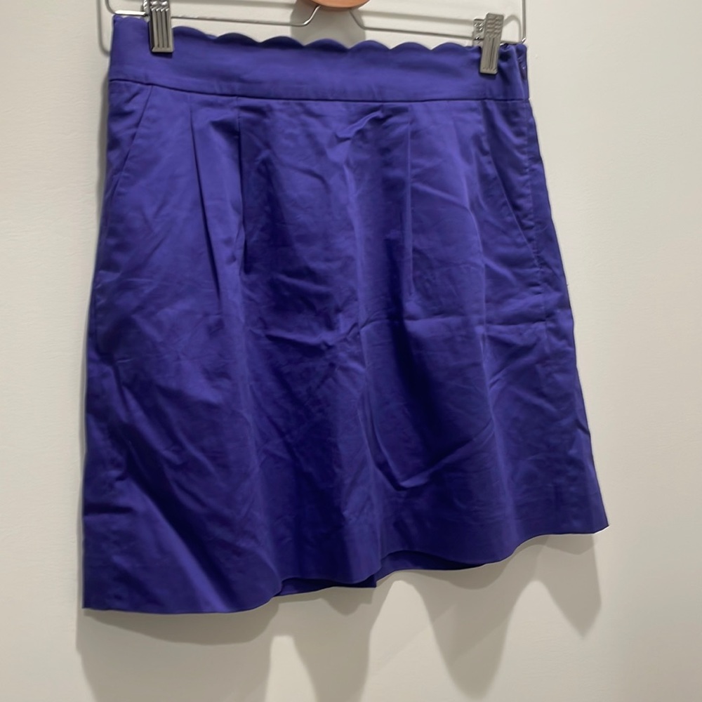 J crew purple scalloped mini skirt